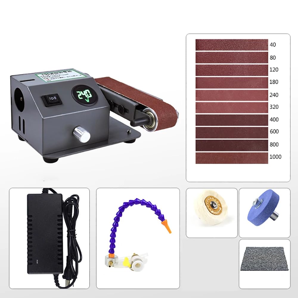 Mini elektryczna ostrzałka, dwukierunkowa szlifierka taśmowa na sucho i na mokro, szlifierka, szlifierka, polerka, prędkość 0-13000 obr./min