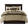 Chezmoi Collection Napa 7-Piece Luxury Leaves Scroll Embroidery Bedding Comforter Set (Full, Red/Gray/Black)