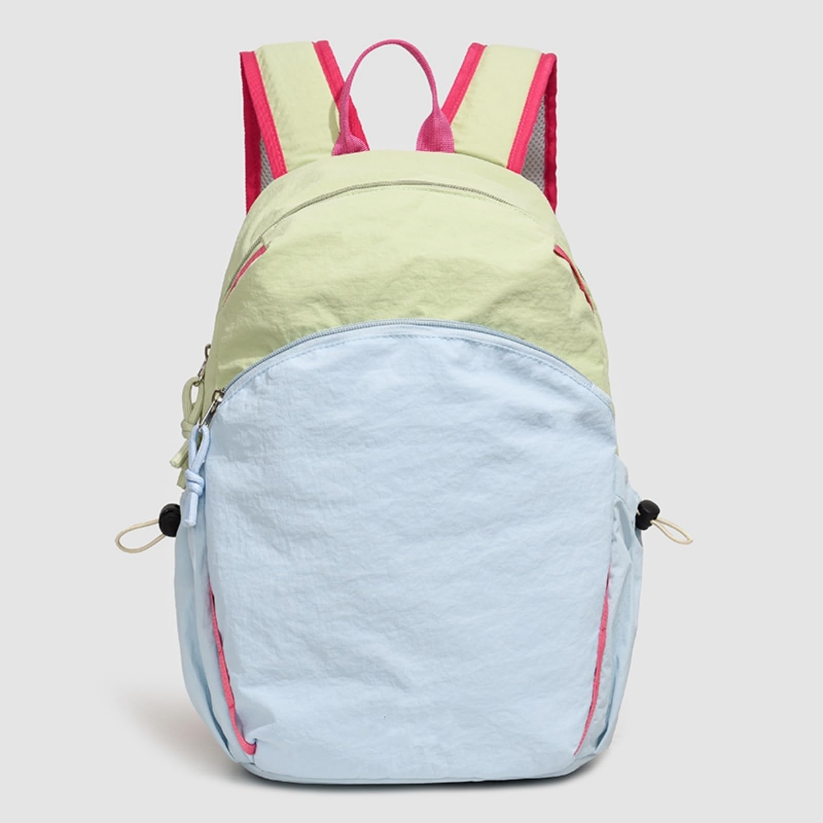 Zaino in Nylon Leggero A Due Toni, Piccolo Casual per Ragazze Adolescenti Viaggio Scolastico Giornaliero Uso All'aperto-Yellow