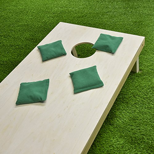 GoSports Cornhole-Wurfsäckchen, Set mit 4 Stück, Design gemäß Regelvorgaben, für jedes Wetter geeignet, Dunkelgrün