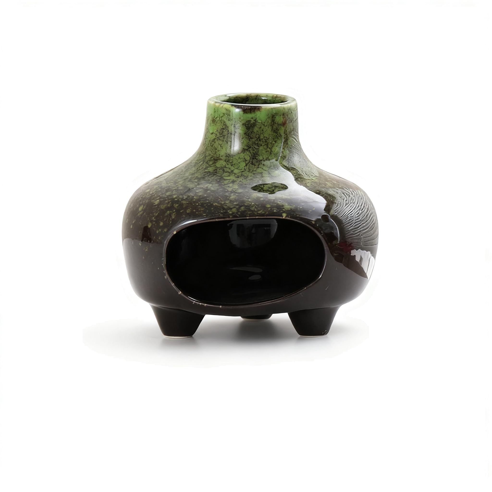 mophrati Unique Palo Burner Ceramic Incense Holders Smudge Pot Offers Charming Excellent Craftsmanship Cozy Environments Incense Cone Burner Palo Chimney And Lovely .craftsmanship, green