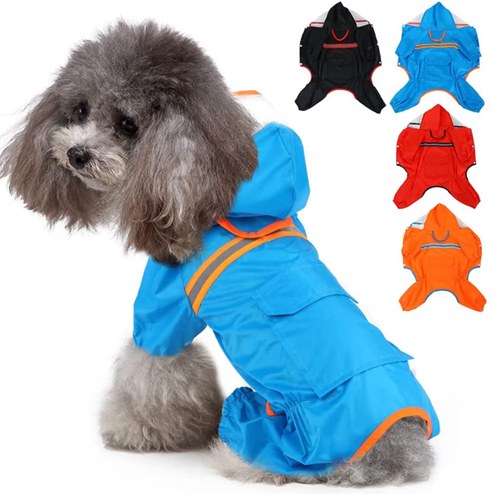 Impermeable para Perros, Chubasquero Ligero for Perros, Chaqueta Impermeable con Bolsillo for Cachorros, Ideal for pequeños y medianos(Black,XXL)