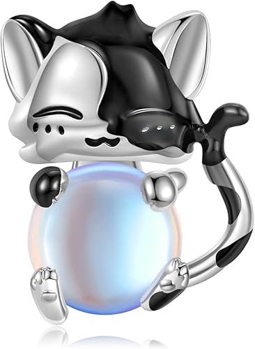 Moonstone Charm for Women Bracelet 925 Sterling Silver Elephant Heart CZ Stone Charms for European Snake Charm Bracelet Necklace for Mother Daughter