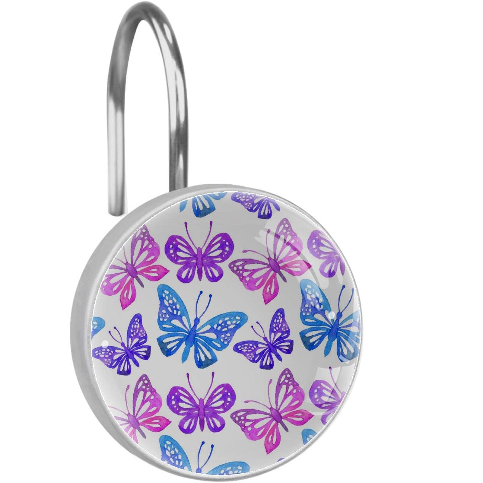 Crochets de rideau de douche papillon pour embellir la salle de bain