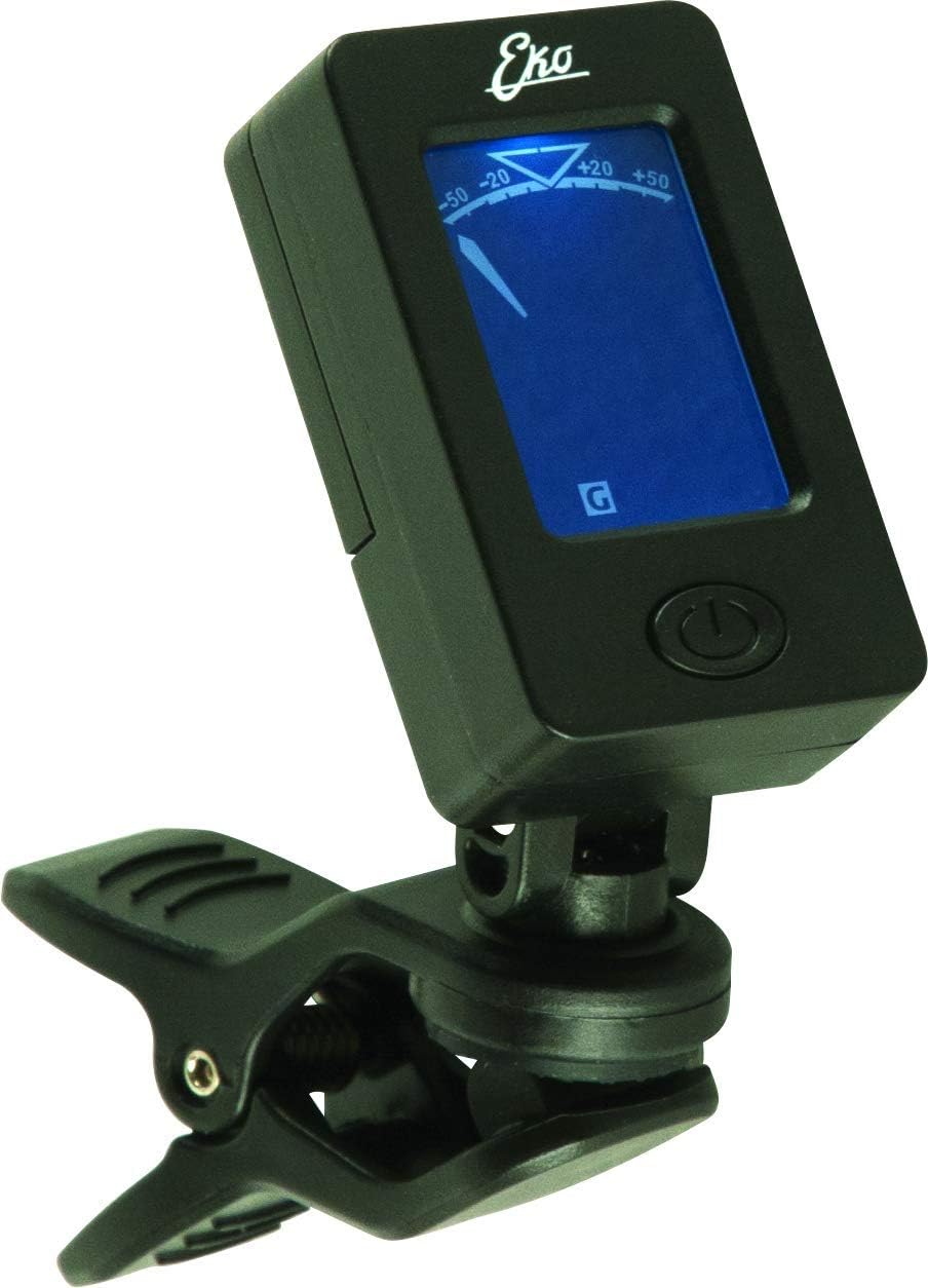 Eko GBU Clip-On Tuner display showing a note being tuned