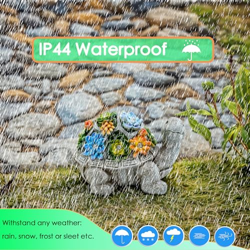 Elfengarden ELF-ZHS14149A Solar Garden Decor Outside Turtle Statue With Color Changing Led Lights Outdoor Figurine For Yard Patio Lawn Flowerbed Balcony Porch Decorations thumb #3