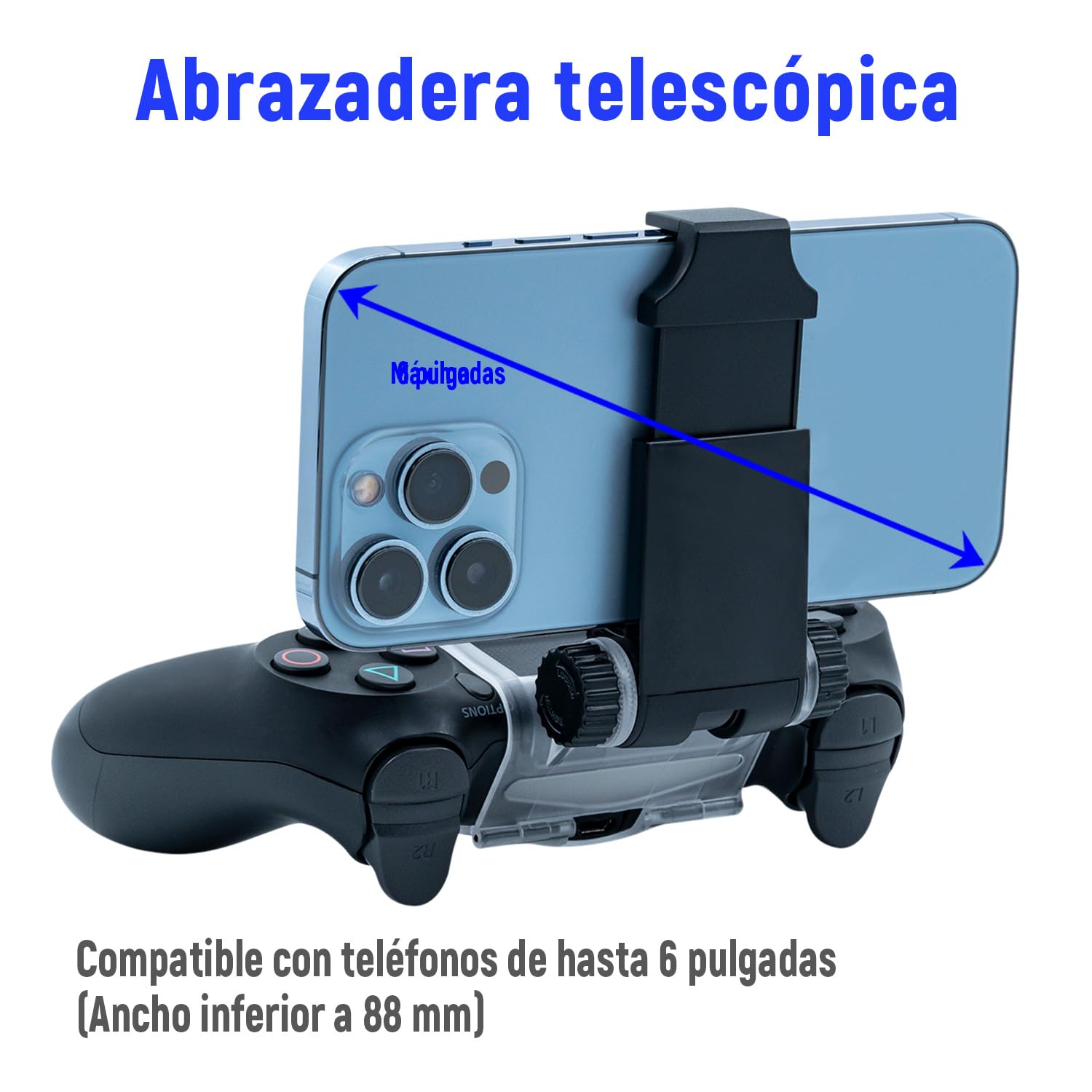 Mcbazel Smart Phone Clip Holder Mount Stand para PS4 / PS4 Slim / PS4 Pro Controller Negro