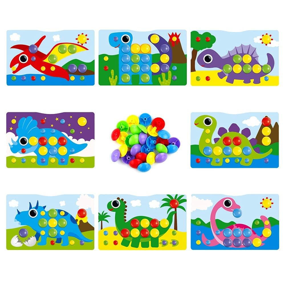 Spielzeug ab 3 Jahre Mosaik Steckspiel mit Elektrische Bohrmaschine Schrauben Steckspiel Kinder Werkzeug Montessori Spielzeug Puzzle ab 3 Jahre Akkuschrauber Geschenke 3 4 Jahre Junge 224 Stück