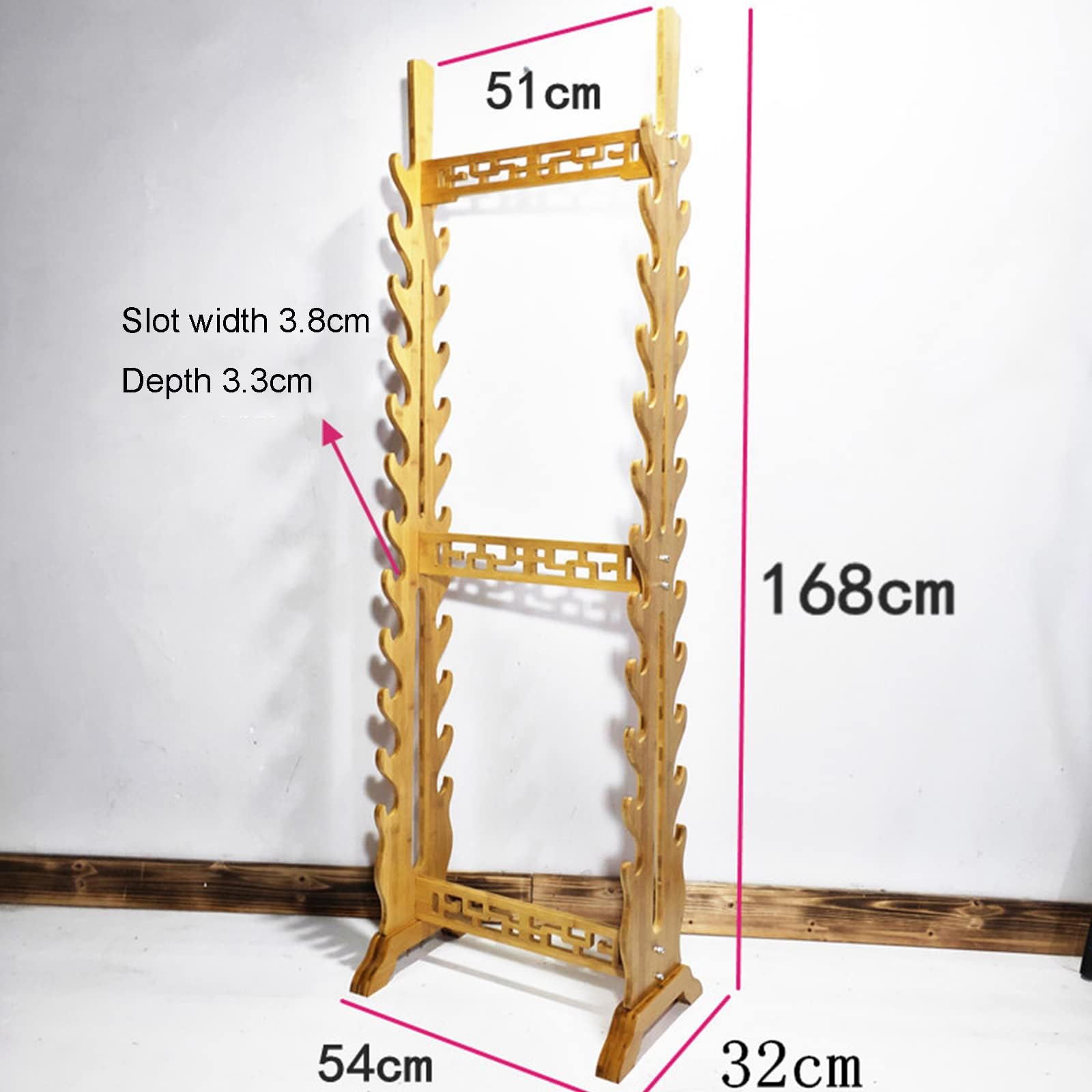 Soporte de exhibición de espadas, soporte vertical de pie para armas de artes marciales y almacenamiento de espadas largas