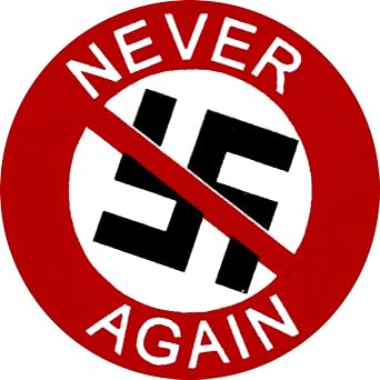 Peace Resource Project Never Again - Anti-Nazi, Anti-racism, Equality Button for Backpacks, Jackets, Hats, Apparel Pinback
