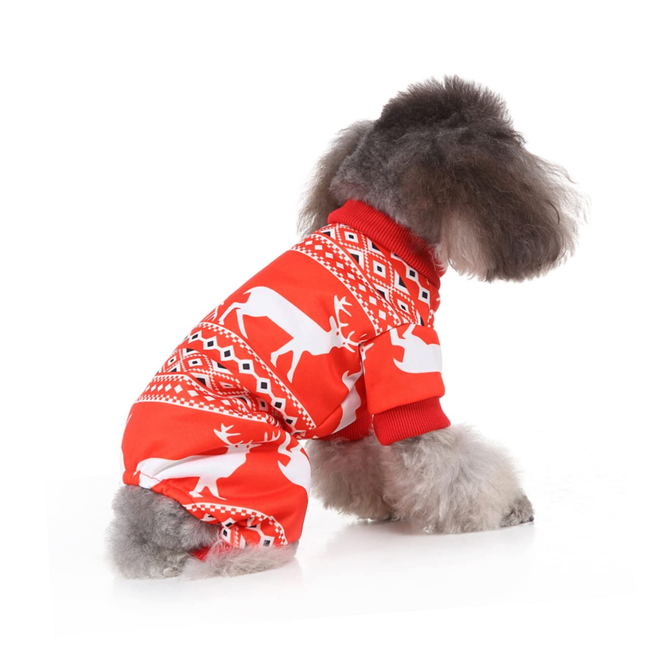 BESPORTBLE 3 Pz Panno Natalizio per Cani Felpa con Cappuccio Canestro da Basket per Uccelli Costume Caldo per Cani Vestiti di Natale Chihuahua Animale Domestico Costumi Natalizi Rosso