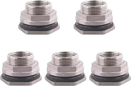 Miniatura 22 de DERNORD Conector de tanque de agua hembra de 1 pulgada, accesorios de mamparo de acero inoxidable, paquete de 5