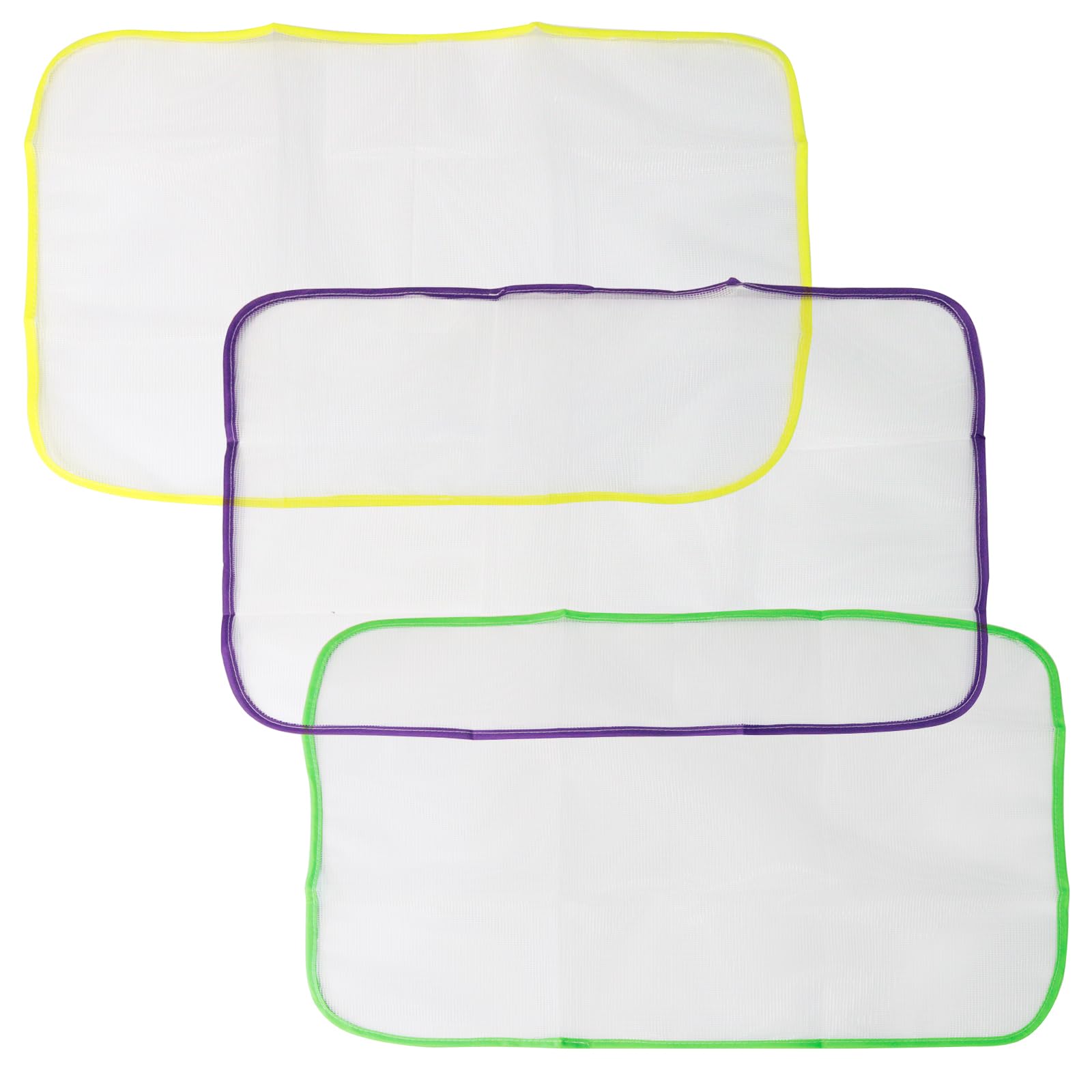 3Pcs Pressing Cloth for Ironing and Sewing Pressing Pad-Protective Scorch Saving Mesh Pressing Cloths for Clothes Protect(Green/Yellow/Purple)