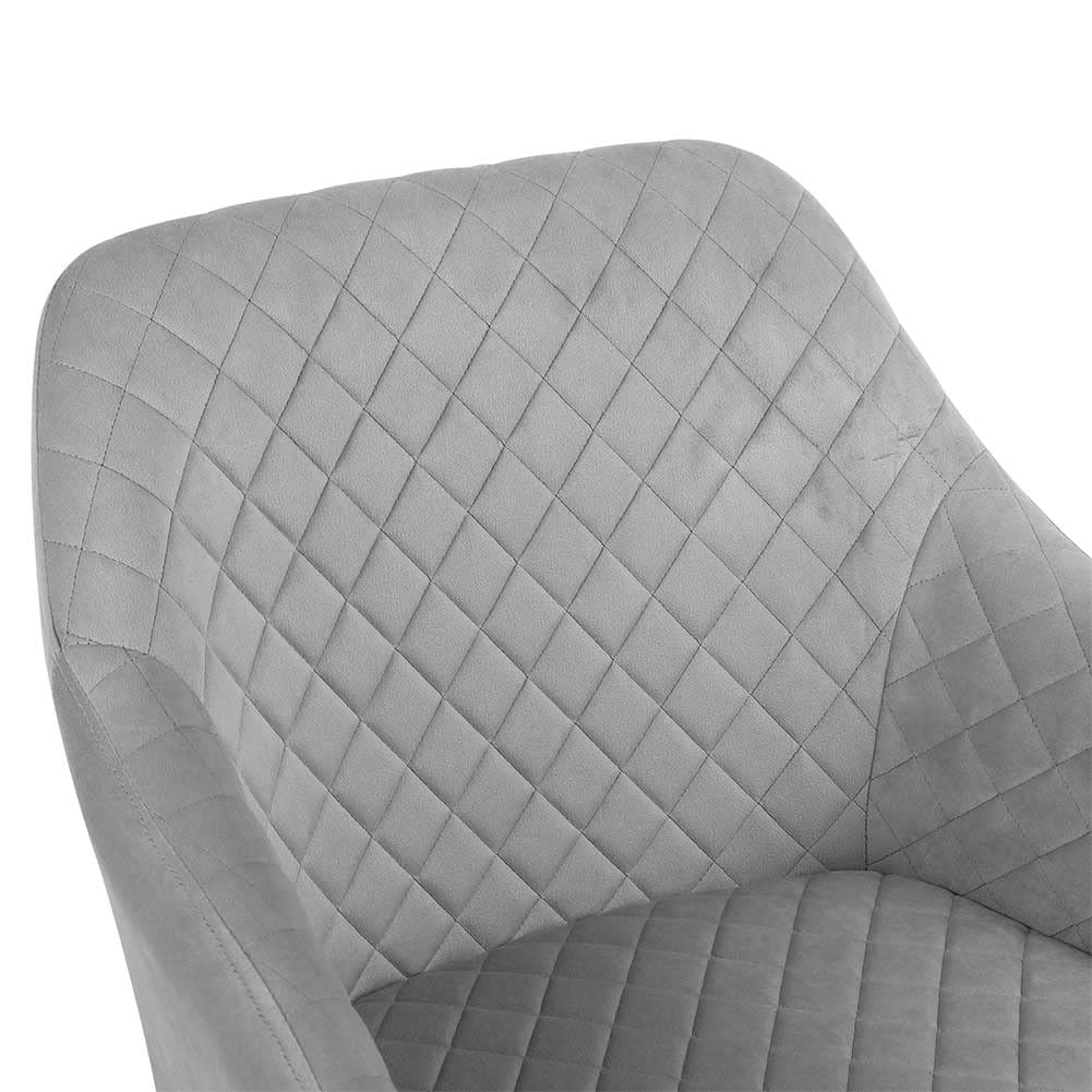 BAKAJI Poltrona Sedia a Dondolo Relax Casa Rivestimento in Tessuto Struttura Legno Imbottita Piedi in Metallo Base Dondolante Legno Dimensione 75 x 58 x 80 cm Design Moderno Scandinavo (Grey)