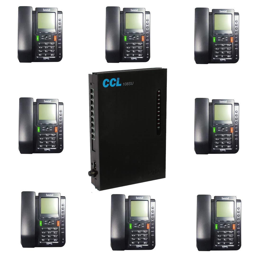 EPABX 108SU Intercom System CLI (Caller ID) with x8 Beetel M71 Landline Phone-image-5