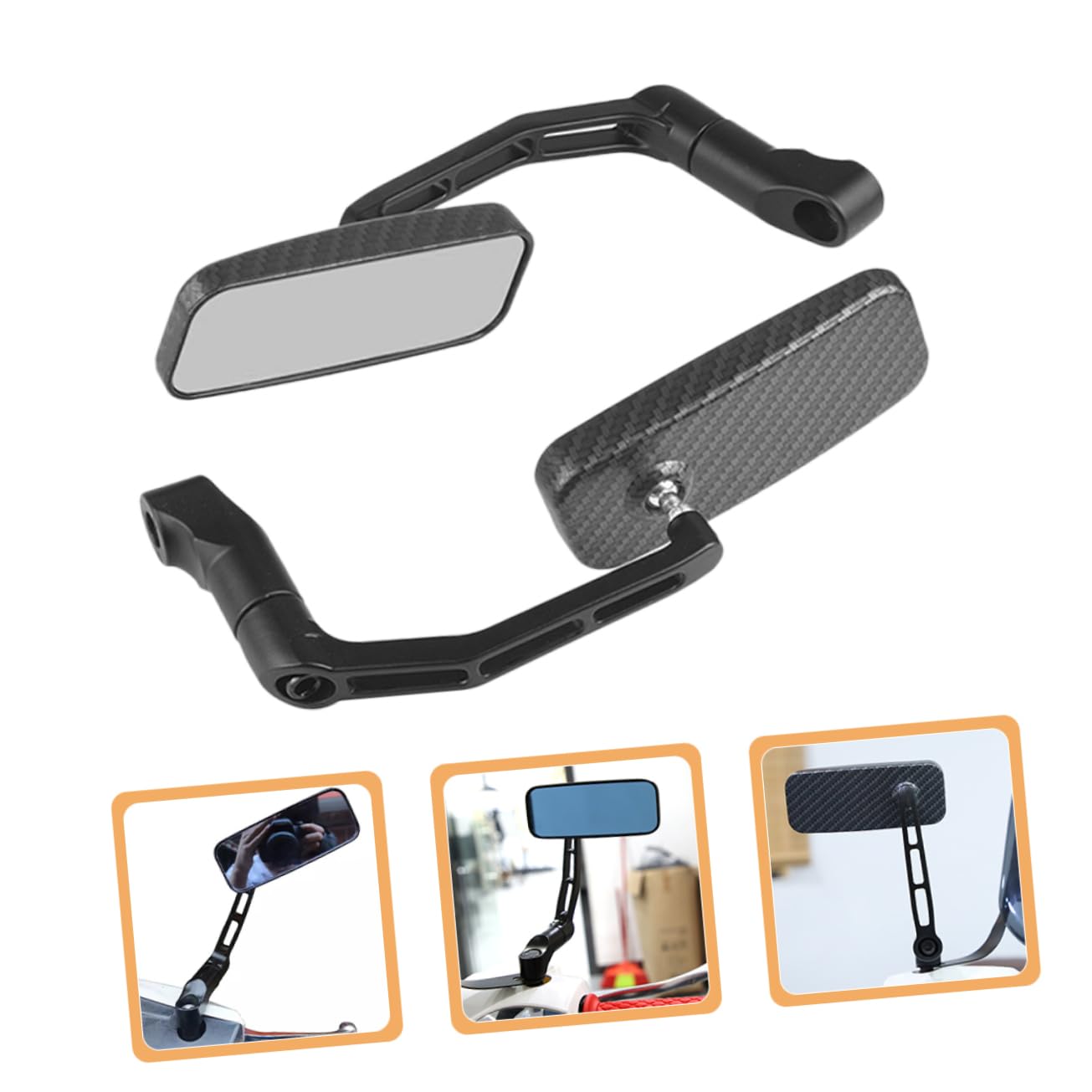 Specchietti Retrovisori Moto Lega di Alluminio Plastico | Nero, per Moto ed Elettrico, Guida in Movimento, Ampia Visuale, Design Unico