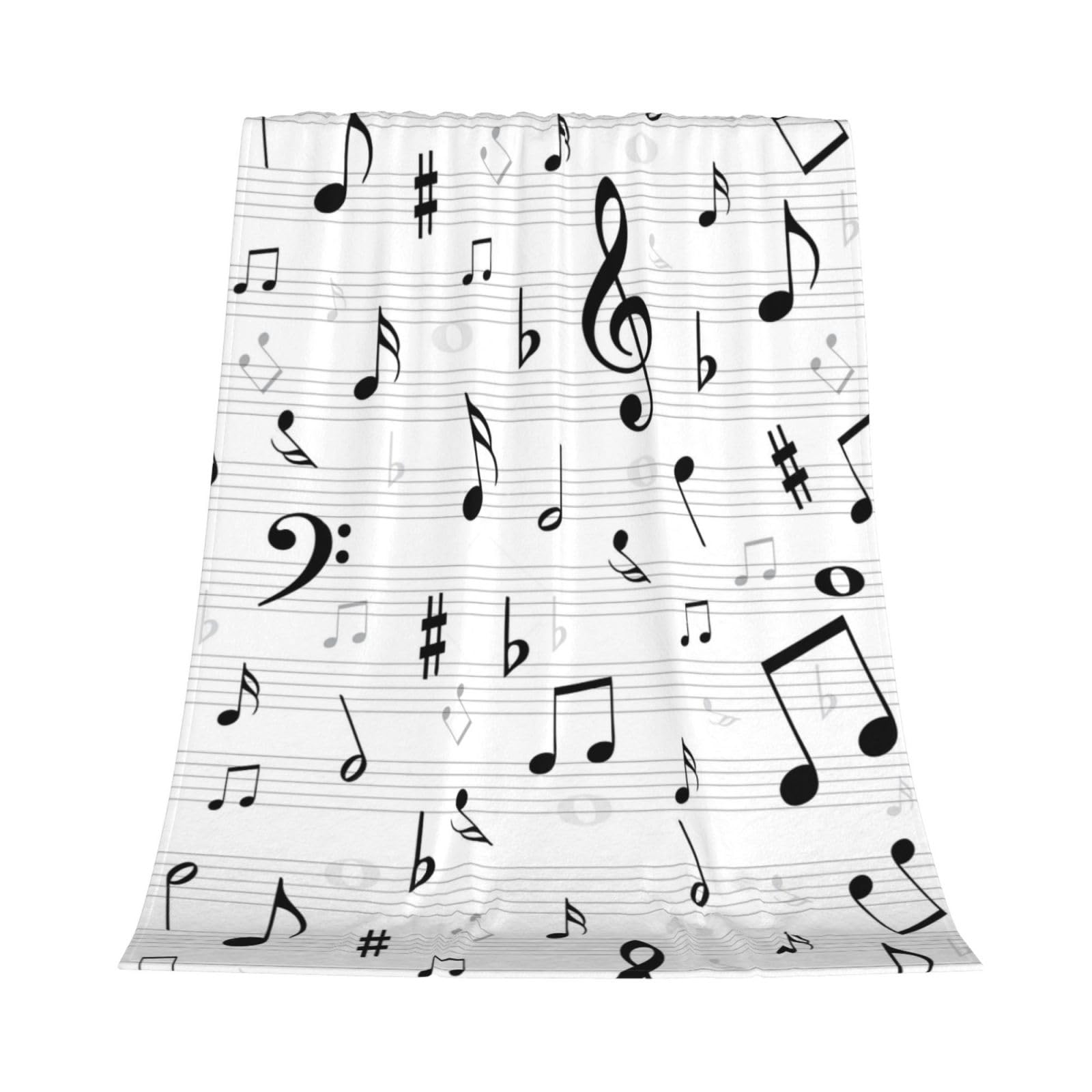 Notenschlüssel Musiknoten Notenblatt Symbol Diskant Abstrakt Kuscheldecke, warme Flanell-Fleece-Plüsch-Überwurfdecke als Bettdecke/Bettlaken, 152 x 203 cm