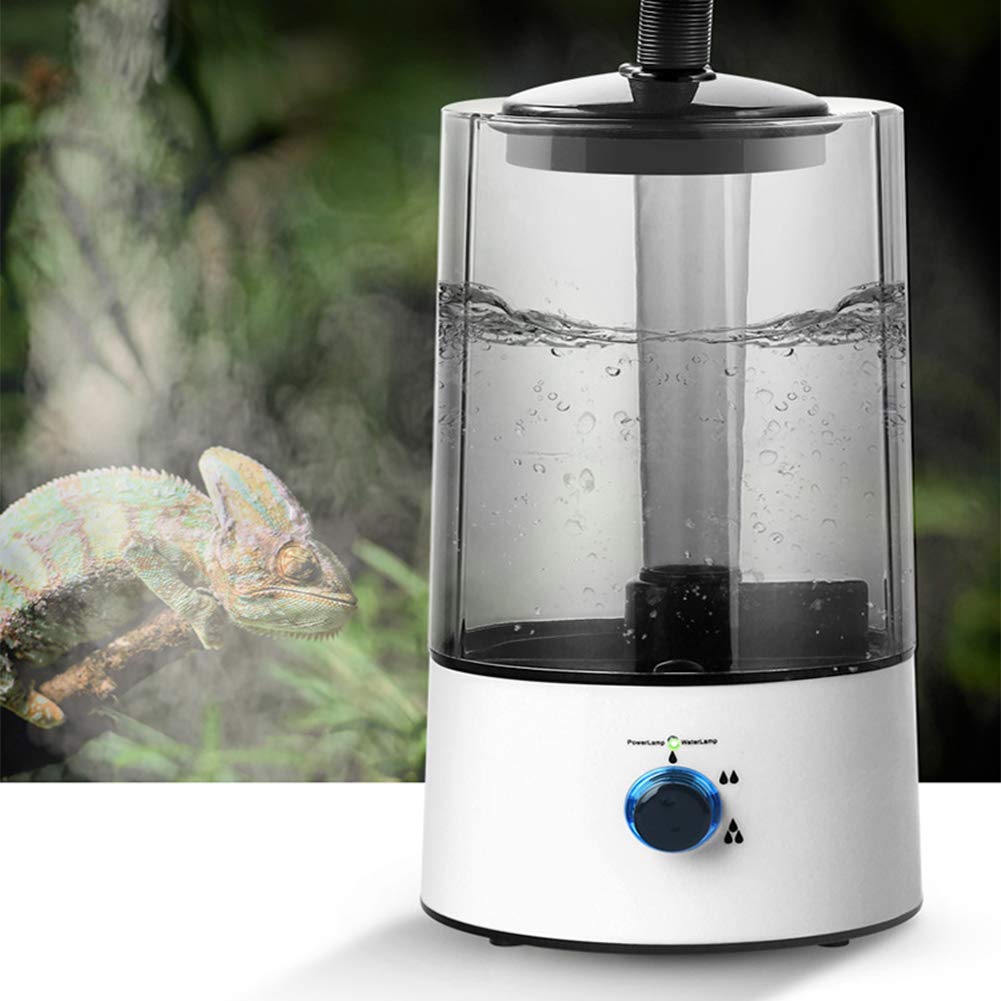 QOTSTEOS - Humidificador para Reptiles, nebulizador de tortuga lagarto con manguera alargada, depósito de 4 litros ajustable humidificador para reptiles anfibios ideal la tortuga lagarto (Clear)