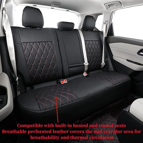 Vista 24 de coverdream Rogue - Juego completo de fundas de asiento de poliéster para Nissan Rogue 2021 2022 2023 2024 2025 2026 (no para deportes), totalmente