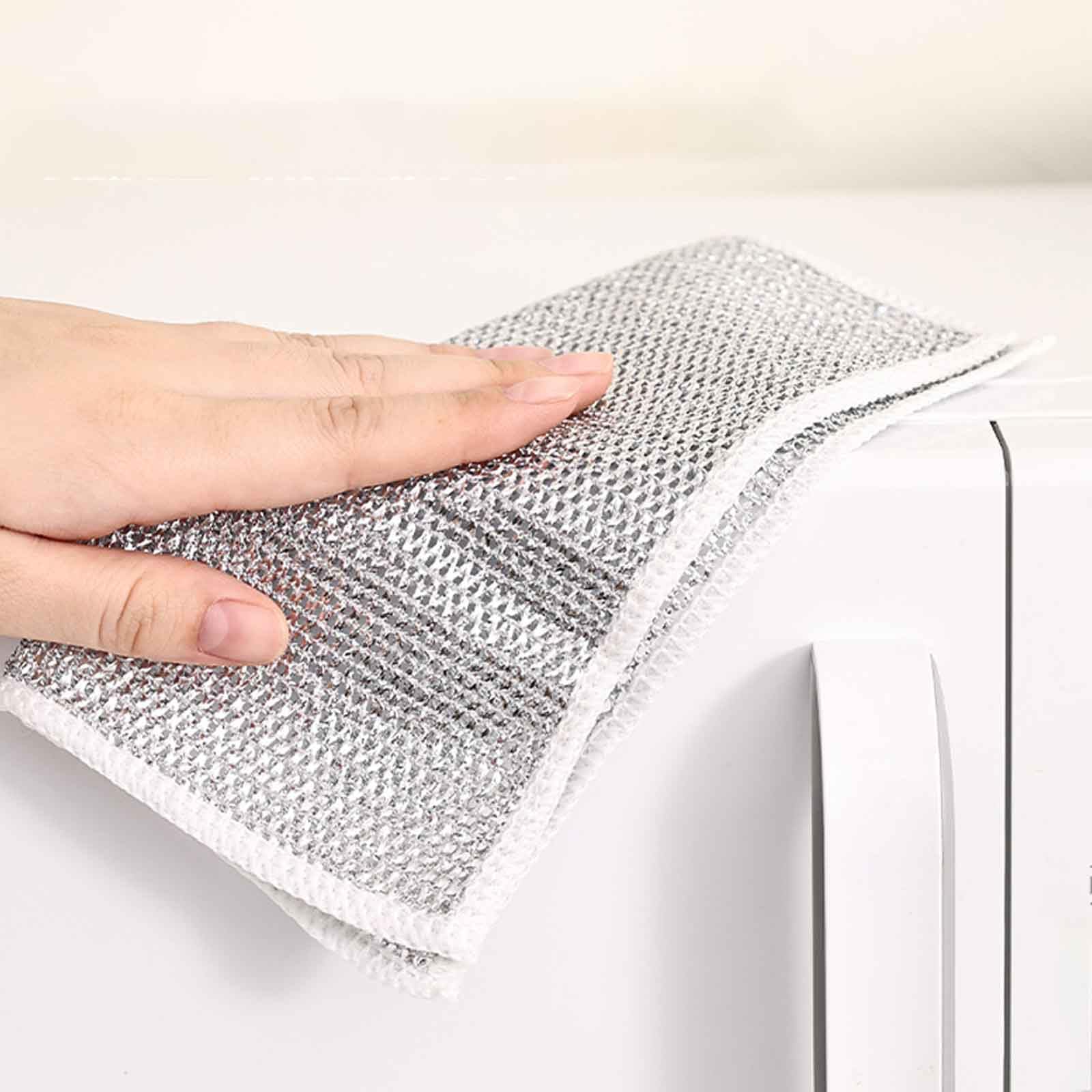 10 Pezzi Panno Multiuso Per Lavastoviglie In Filo Metallico Uso Bagnato E Asciutto, Doppio Strato, Resistente Ai Graffi, Per La Pulizia Di Stoviglie, Posate, Lavelli, Fornelli E Cucine