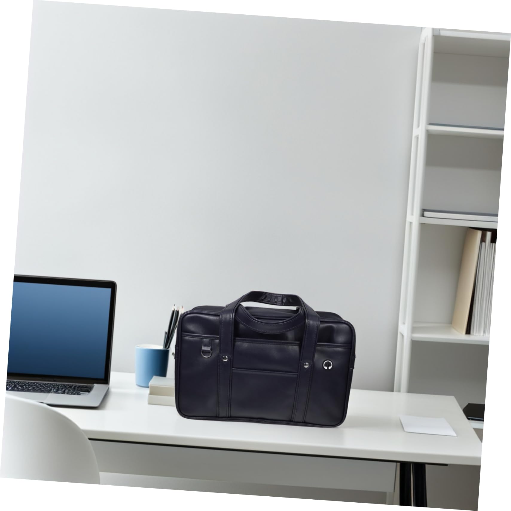Healvian Borsa Per Laptop in Pu Borsa Tracolla Singola Di Capacità Leggera Con Per Auricolari Per Lavoro e Università
