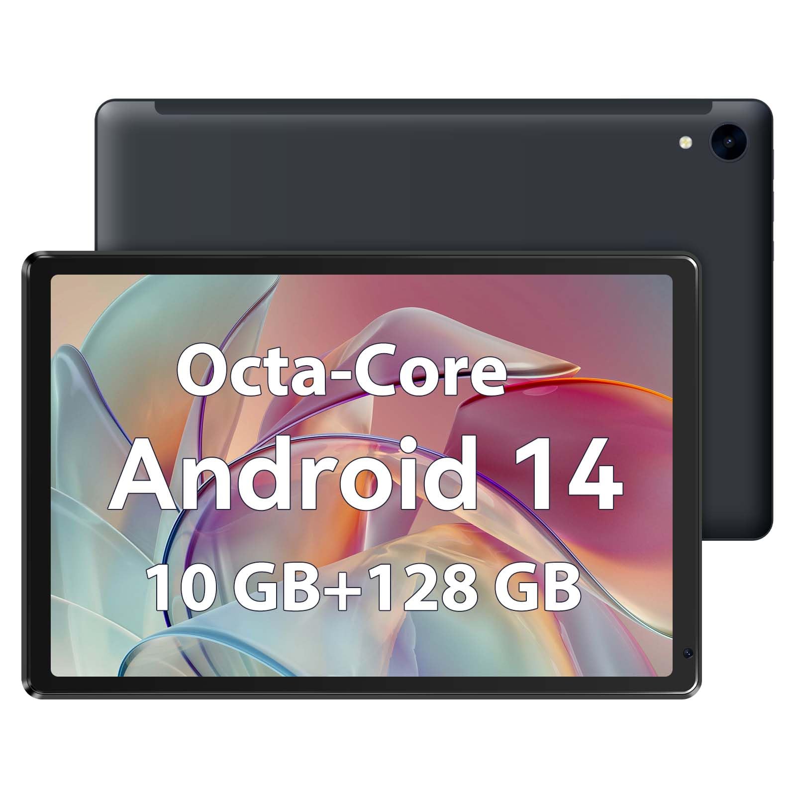 Tablet 10 Inch Android 14 Octa-core 10 GB RAM 128GB ROM 5MP+8MP Camera WiFi Bluetooth Tablet PC (Black)
