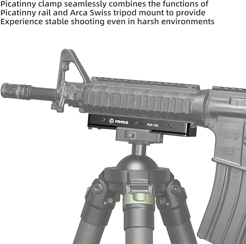 Miniatura 7 de FANAUE Picatinny Arca Swiss Plate, adaptador de montaje de trípode Picatinny a Arca, soporte de adaptador de cola de milano de trípode,