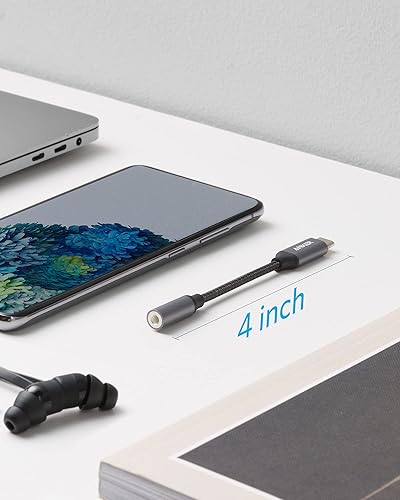 Miniatura 6 de Anker Adaptador de audio USB C a 0.138 in, cable de nailon macho a hembra para Samsung S20S20+S20 Ultra, Pixel 4+ 4XL y más dispositivos tipo C