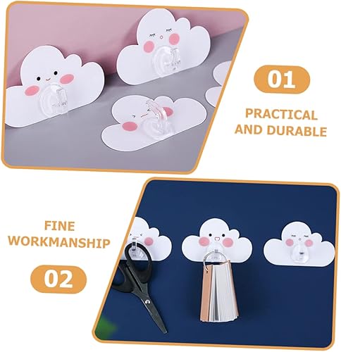 Miniatura 7 de Didiseaon 36 piezas de gancho de nube lindo gancho mochila llavero lindo ganchos de pared decorativos gancho de pared ganchos adhesivos de nube