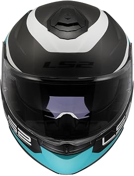 LS2 STROBE 2 Victory Mat Titanium-White-Metal Blue Helmet, ECE 22.06 P/J Certified Jaw Pop-Up Modular Helmet, KPA Shell, Built-in Solar Viewfinder, Glasses Compatible