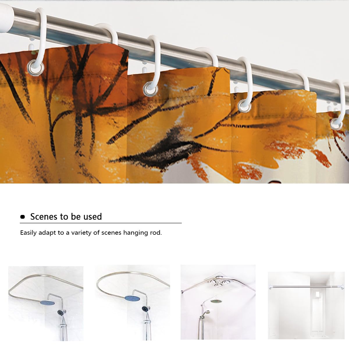 Cortina de Ducha Niños Acción Gracias Calabaza Otoño 150x200cm
