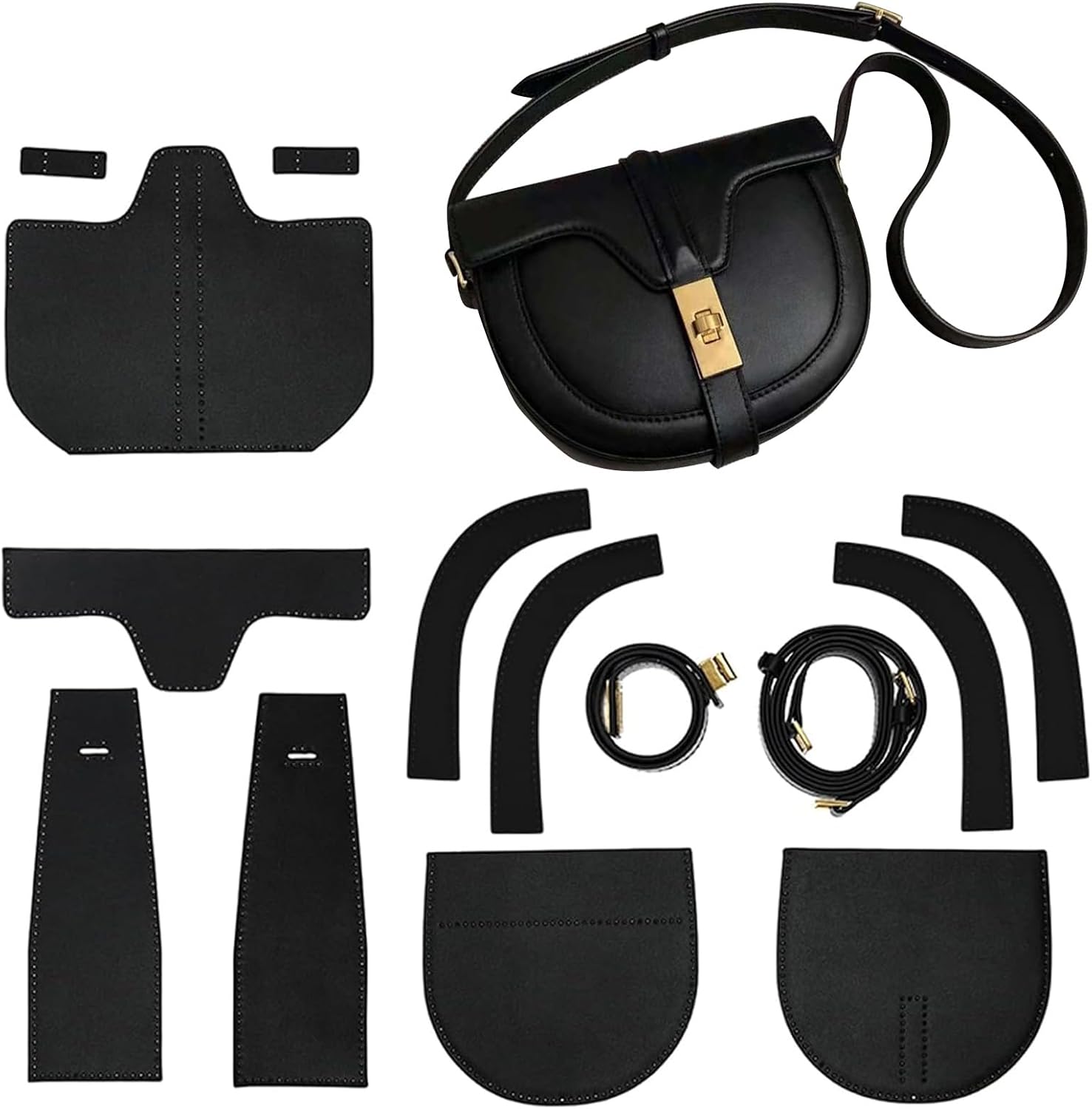POPSEWING Leather Soft 16 Saddle Bag DIY Kit, DIY Bag Kit for Women, Shoulder Bag Leather Working Kits with Sewing Kits for Girlfriend Christmas Personalized Gift