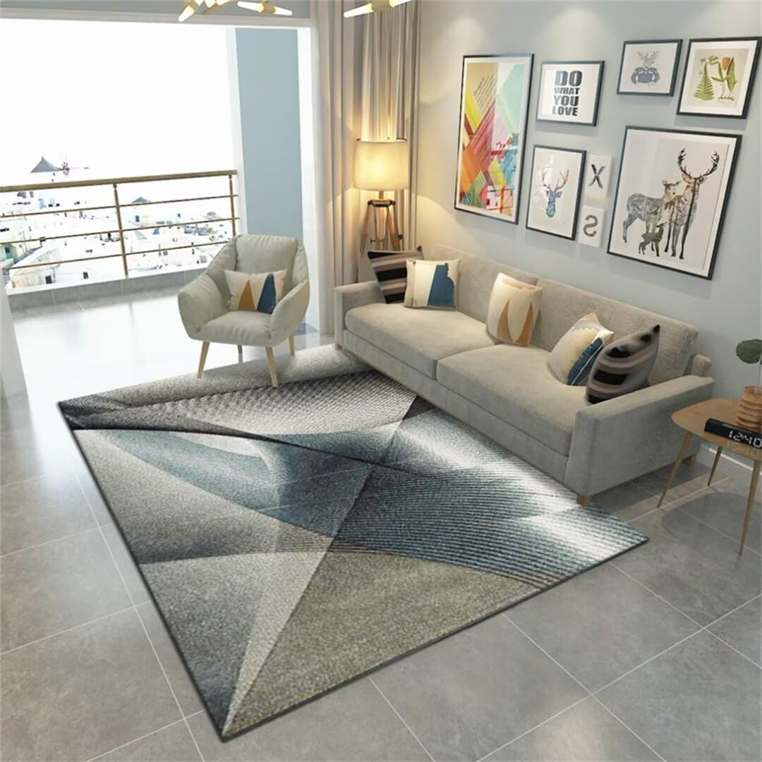 Tapis chambre bebe gris et bleu lavable pour créer un coin éveil doux et sain