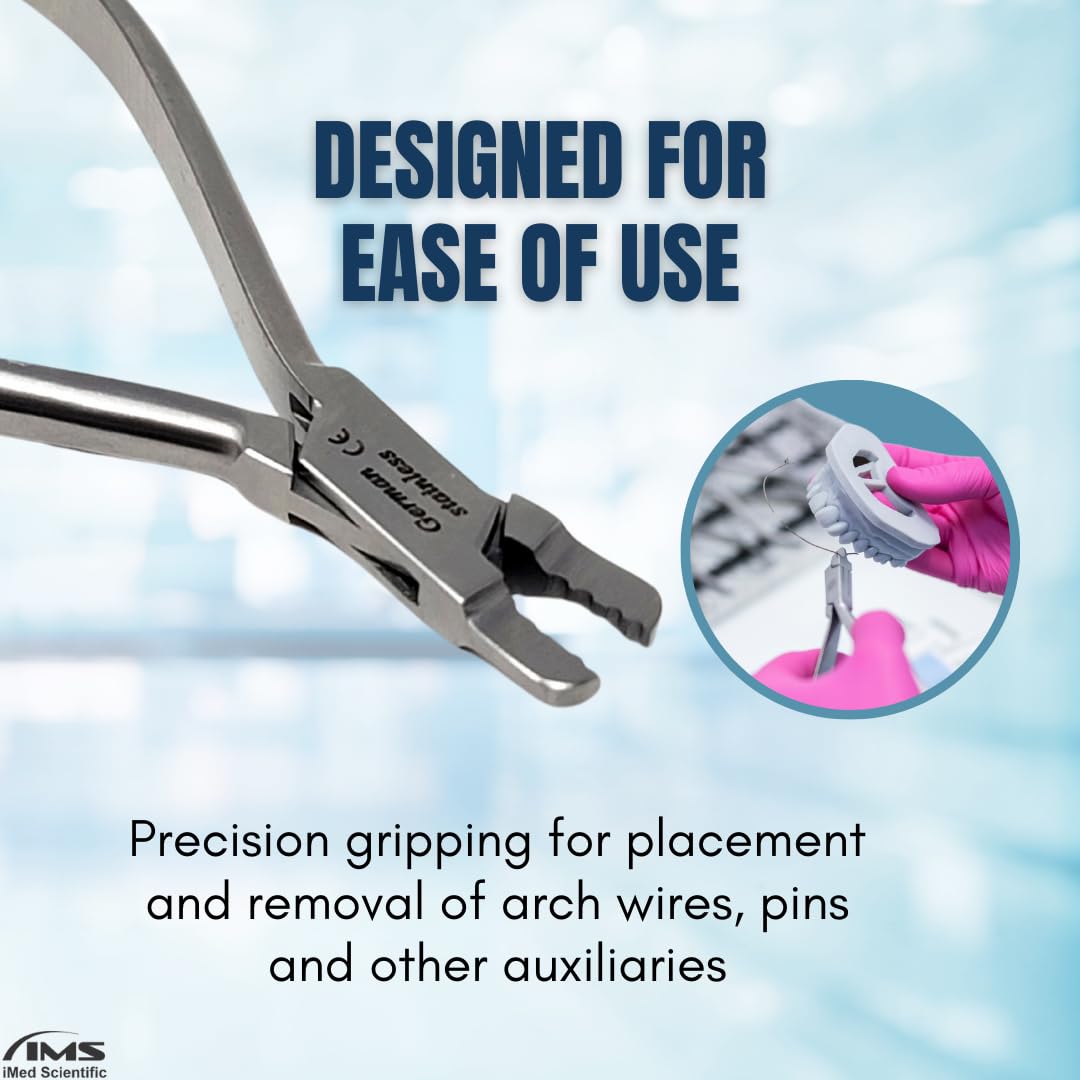 Dental Pliers Braces Wire Bending Loop Forming Orthodontic Pliers Bracket Remover Band Arch Wire Cutters Made of Stainless Steel (Lingual Archwire Plier)