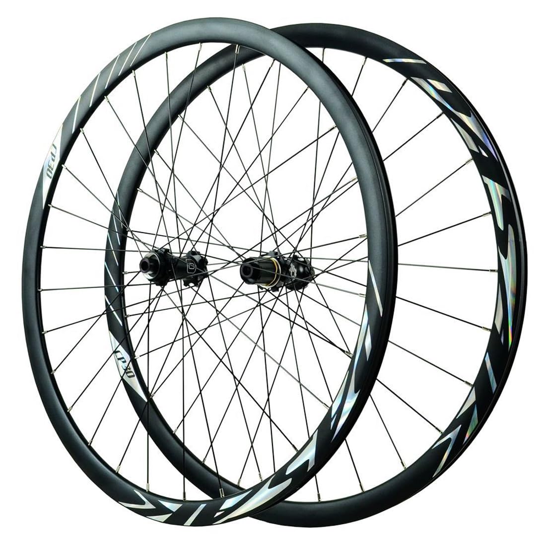 ZXGSXIOU Thru Axle Road Bike Wheelset 700C Gravel Disc Brake Wheel Front 15 * 100mm Rear 12 142mm 28H Rim,For 7-12s Cassette(Black 700c)