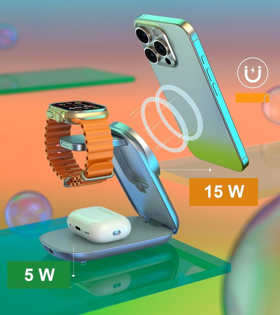 Magfold 3 in 1 Foldable Wireless Charging Stand