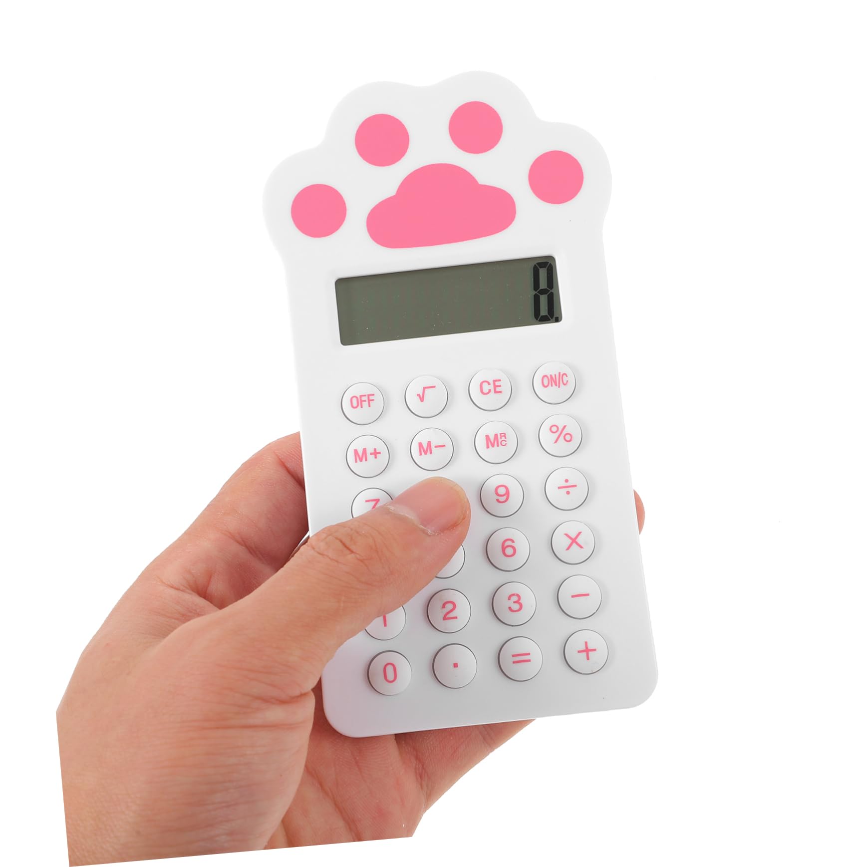 Calculatrice Solaire Portable En Forme De Patte De Chat - Design Mignon Pour école Et Bureau - Dimensions 13,5 X 7,2 X 1,3 Cm
