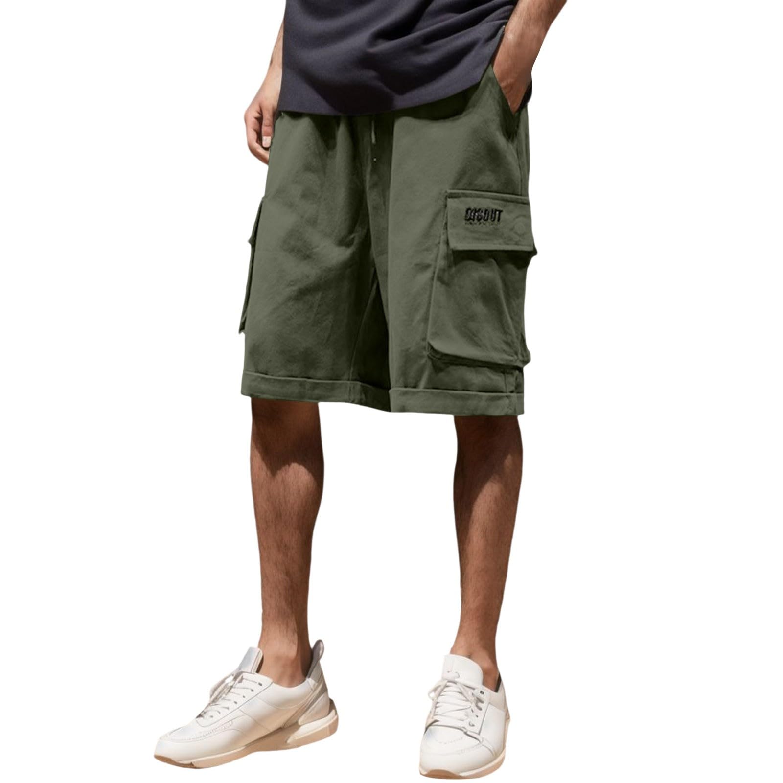 NNGOTDMens Summer Multi Pocket Cargo Shorts Sports Casual Pants Pants Mens Cotton Shorts Sweat Pants Men Work Shorts Mens Slacks Casual Non Pleated