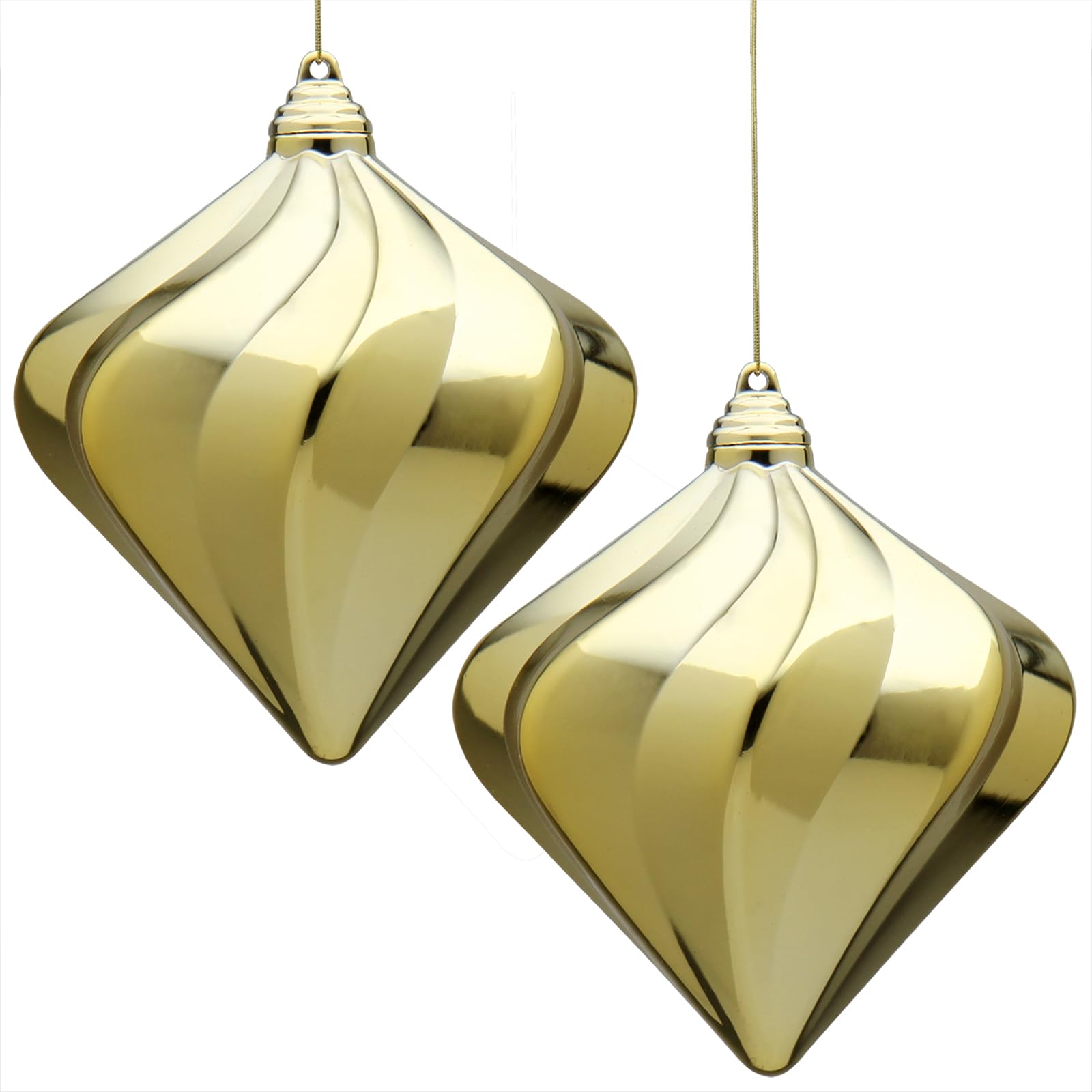 Photo 1 of 2 Pcs 6.7" Large Christmas Ball Ornaments,Shatterproof Diamond Ornaments Christmas Tree Decorations Champagne Christmas Big Ornaments Hanging Ball for Holiday Christmas Decorations Champagne/6.7" 6.7"