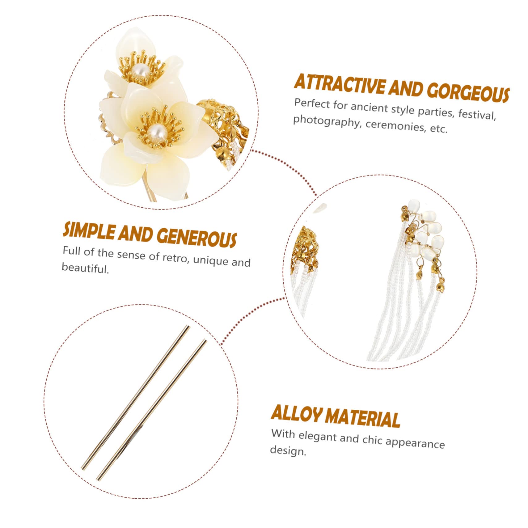 DOITOOL 3stücke Retro Antike Haarnadel Quaste Und Blumenmotiv Elegante Haarspange Für Partys Hochzeiten Und Fotoshootings Accessoire Für Frauen Und Mädchen