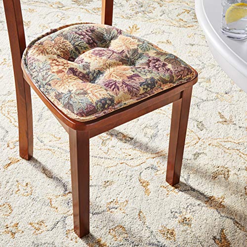 Klear Vu Polyester Cabernet Gripper Non-Slip Chair Cushions, 15" X 16", 4 Count (Pack Of 1), Multicolor #TOP6