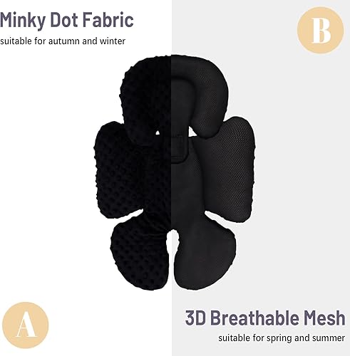 Miniatura 6 de KAKIBLIN Inserto de Asiento de Coche para Bebé, Soporte de Cabeza y Cuerpo para Asiento de Coche para Recién Nacido, Cojín de Asiento de Coche