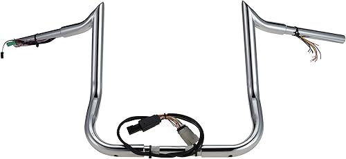 TIGERSGATE Barra de mono con gancho de carne precableada de 14 pulgadas con alambre de agarre térmico de 1 14 pulgadas Ape perchas para Harley