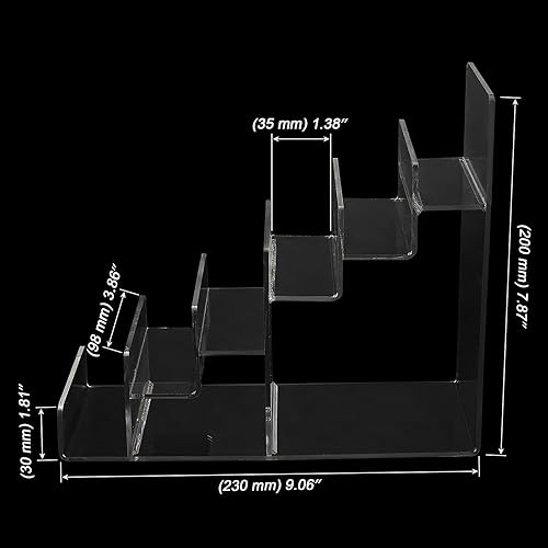 Miniatura 2 de Soporte de exhibición de acrílico de 6 niveles, estante de exhibición elevador transparente, soporte de exhibición de cartera de acrílico, soporte