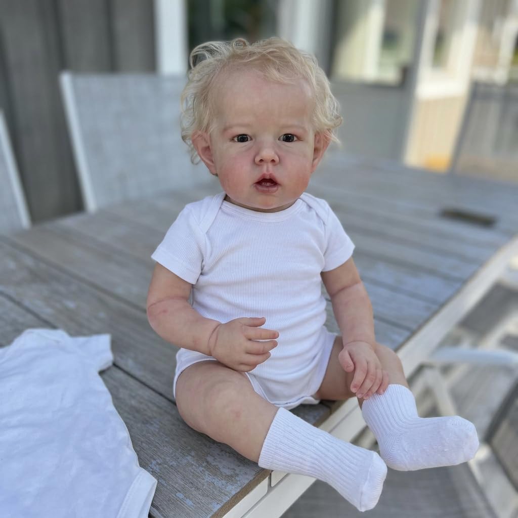 iCradle 20 Inch 50cm Realistic Reborn Doll Full Body Vinyl Silicone Anatomically Correct Real Life Like Baby Boy Doll True Looking Newborn Dolls Child Toy Free Xmas Present for Age 3+
