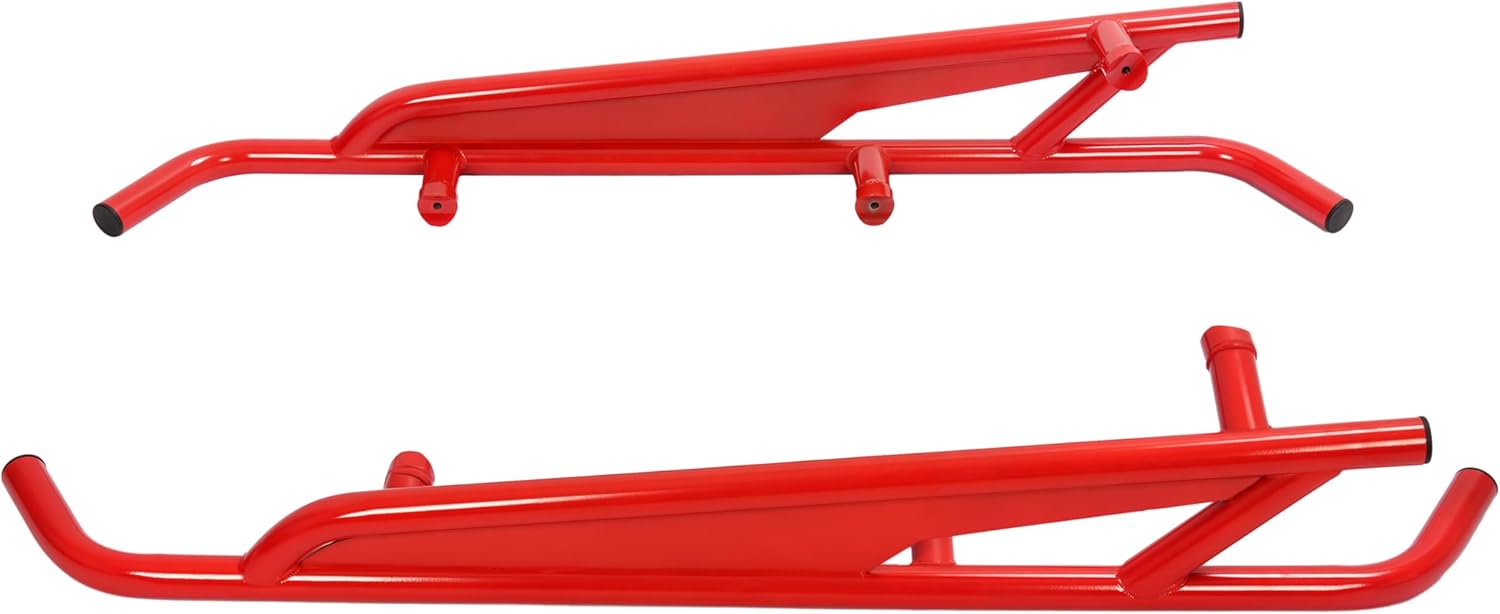 ALMULOO UTV Side Nerf Bars Rock Slider Steel Compatible with 2017-2024 Can Am Maverick X3 Turbo R 2-Doors Replacement for 715003438 UTV Tree Kicker Protector - Red