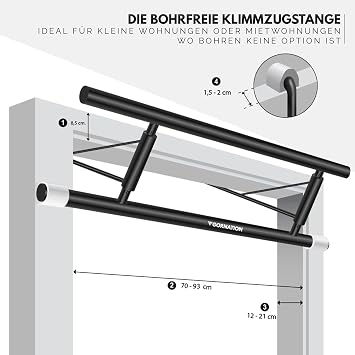 GORNATION Pull-Up Bar Door Frame Pull-Up Bar for Door Multifunctional Pull Up Bar Perfect for Calisthenics Pull-Ups Chin Ups Push Ups & More Bar for Full Body Training