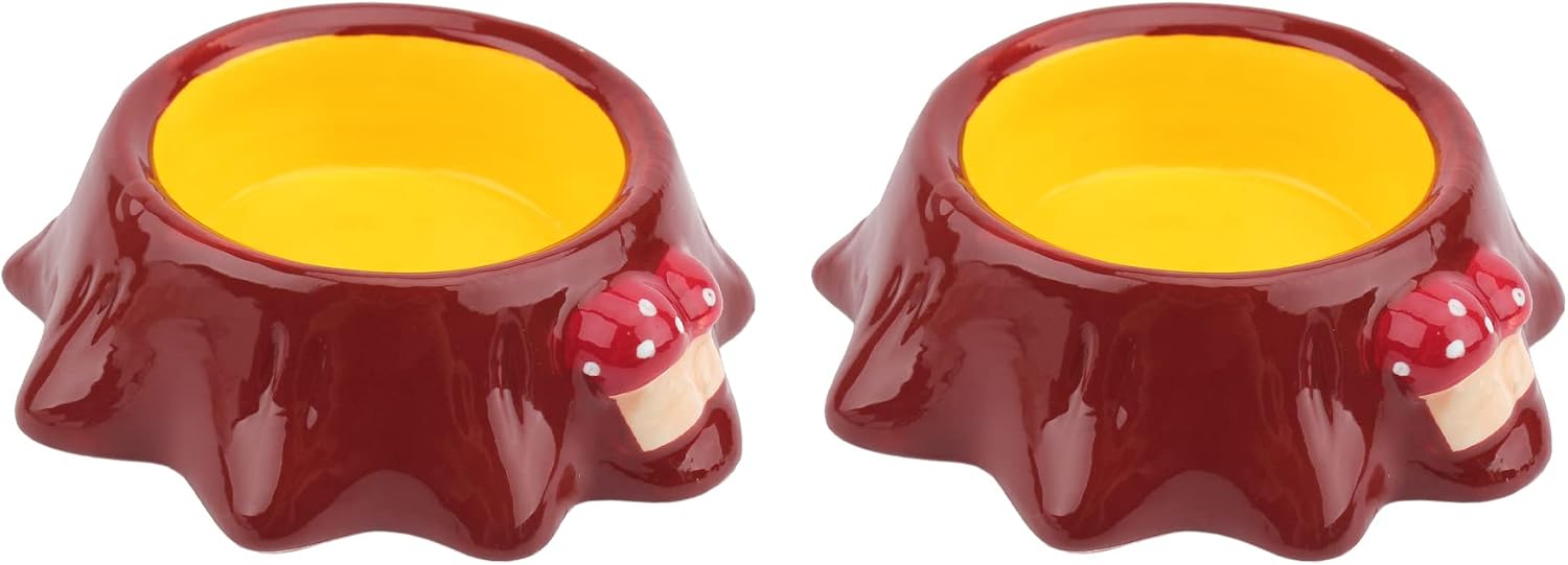 Alfie Pet - Pascoe Ceramic 2-Piece Set Food and Water Bowl for Mouse, Chinchilla, Rat, Gerbil and Dwarf Hamster, Size: Large