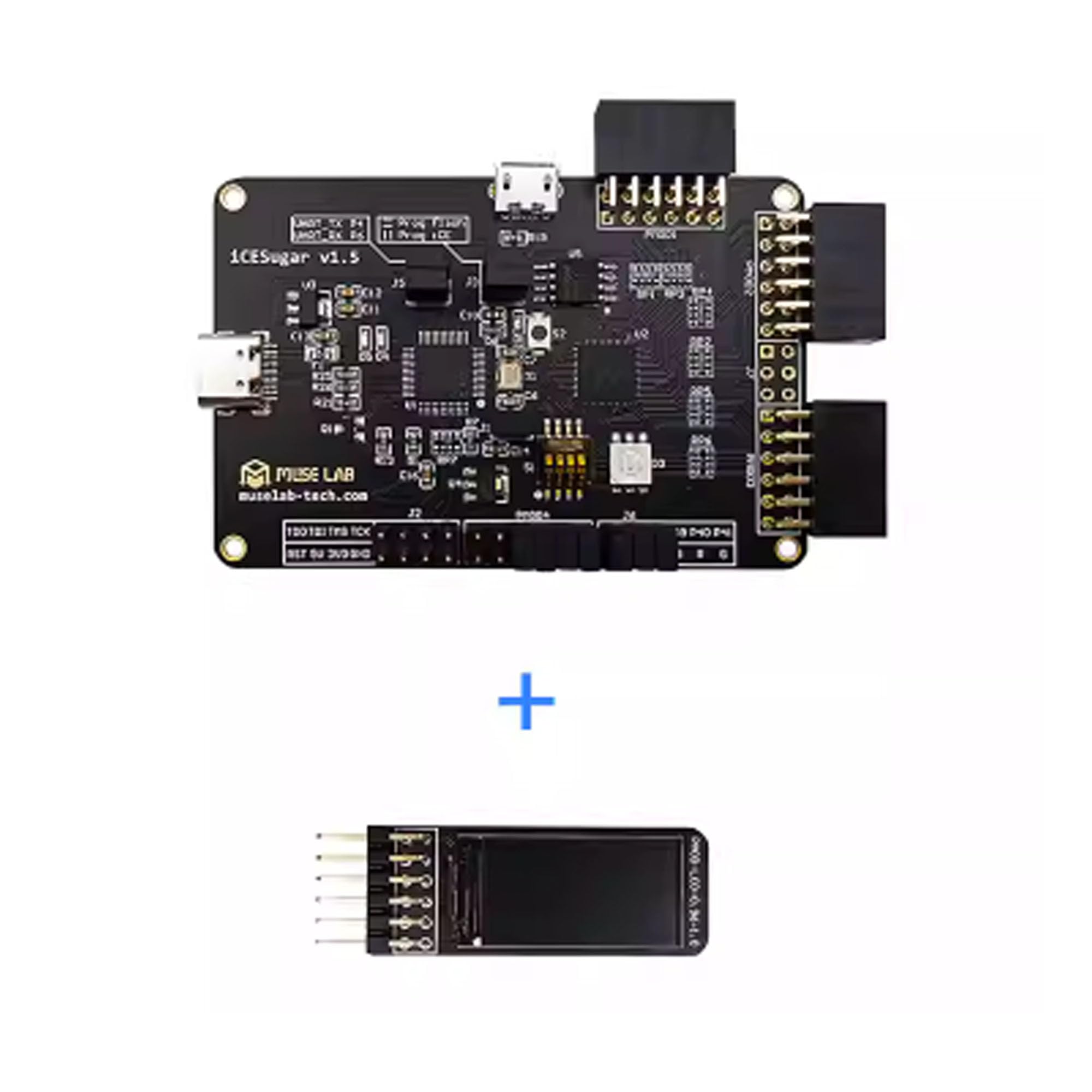 iCESugar FPGA Einsteiger-Komplettset mit 8 PMOD-Modulen inkl. Displays | Komplettset mit 8 PMOD-Modulen (LED, Tasten, SD, VGA, LCD/TFT etc.) – Keine zusätzlichen Teile nötig