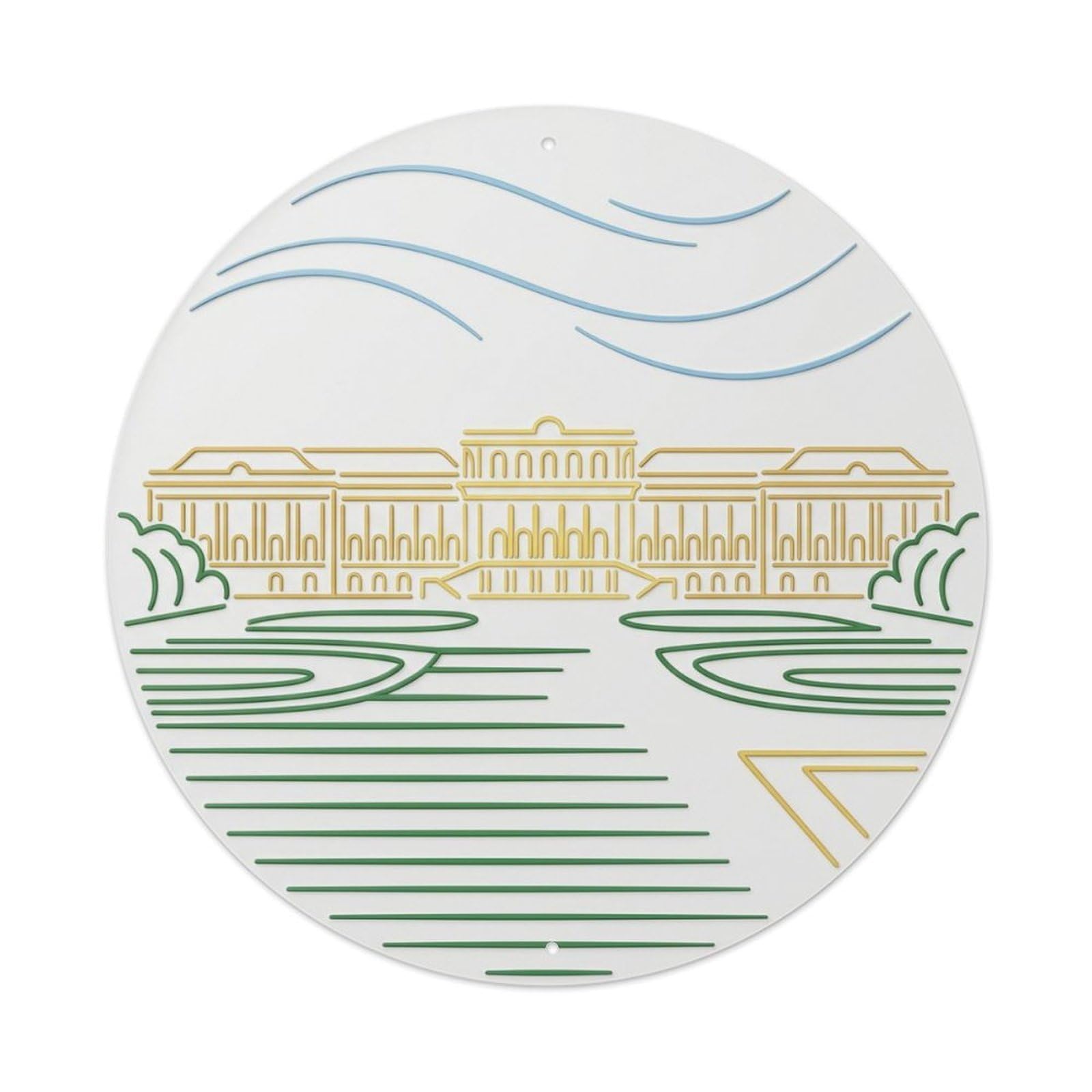 Vienna Streamline Palace Travel Metal Tin Sign Plaque Wall Decor for Cafe, Club Bar, Office, Home Garden Round Metal Poster 8x8Inch